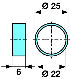 KESKITYSHELA BPW 22x25x6,5 YKKÖSPYÖRÄ