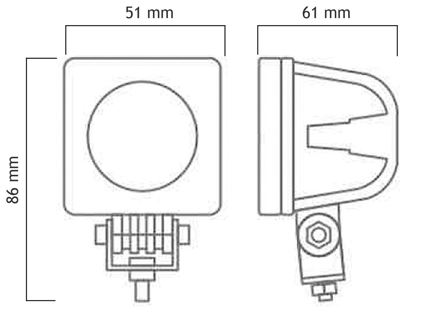 LED-TYÖVALO 1-LED 750LM 10W 51x51x71
